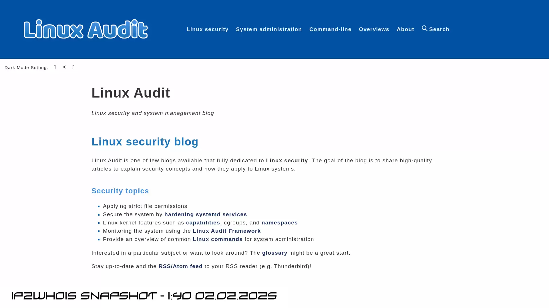 linux-audit.com - snapshot